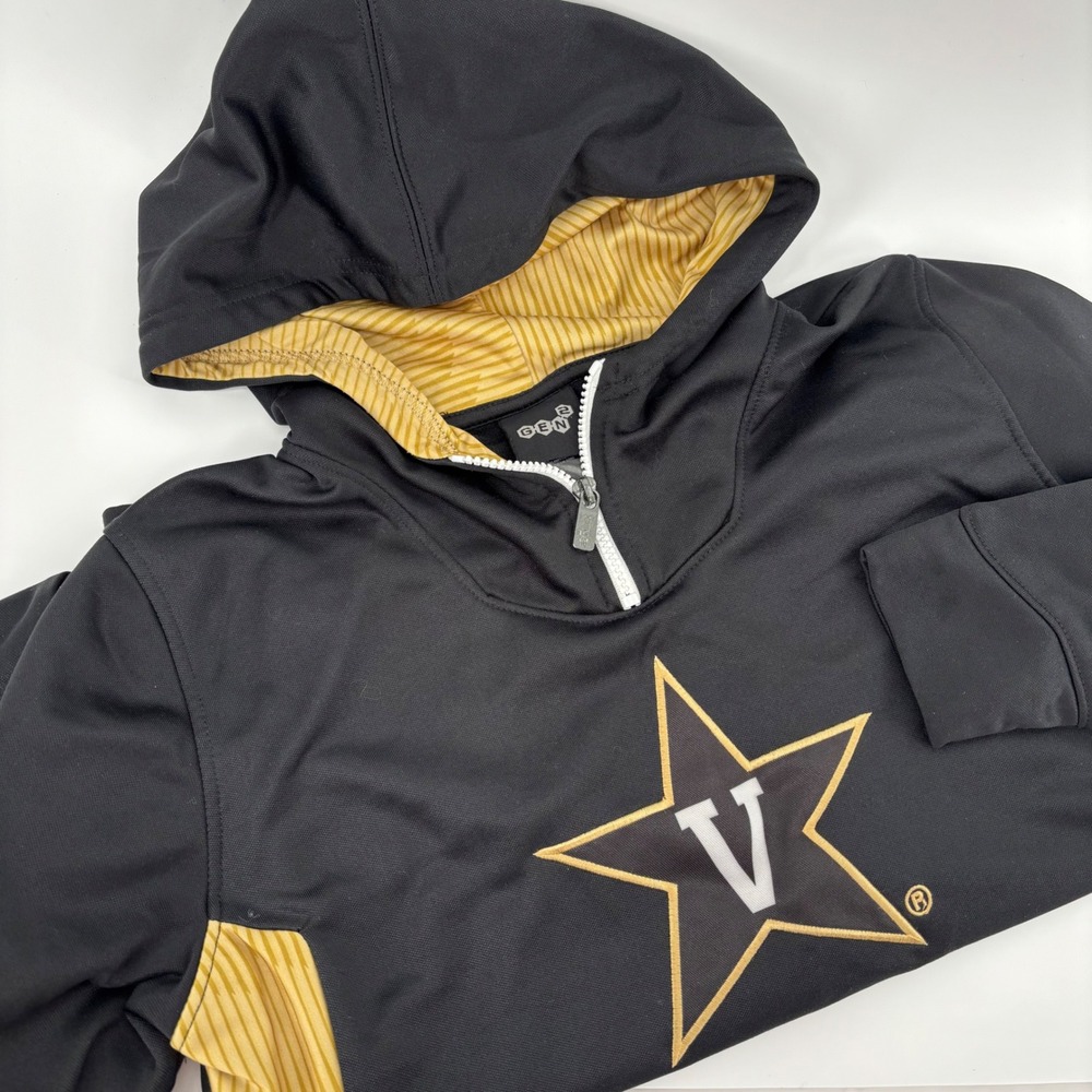 Gen2‎ Vanderbilt University Hoodie Kids L 14/16 Black Gold Excellent NCAA Star